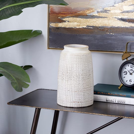 White Terracotta Coastal Style Vase